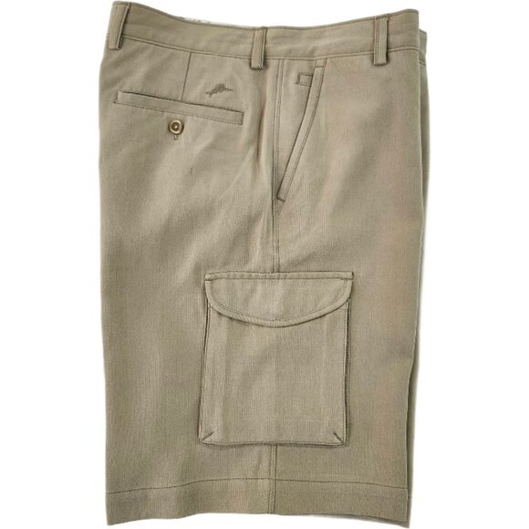Tommy Bahama Cargo Shorts Tan Silk Cotton Blend Casual Pockets Mens Size 32 - Picture 5 of 6